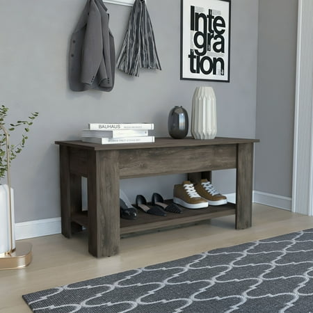 CoSoTower 1-Shelf Lid Top Storage Table Dark Brown