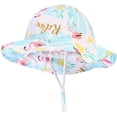 thumbnail image 1 of Cartoon Animal Sun Hat UV Protection Foldable Bucket Cap with Chin Strap for Baby Children - 54cm 4, 1 of 7