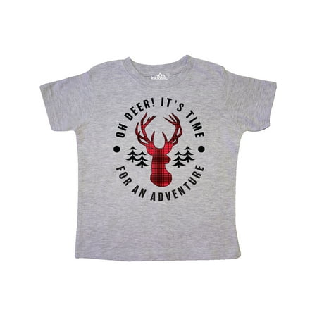 

Inktastic Plaid Oh Deer It s Time for an Adventure with Trees Gift Toddler Boy or Toddler Girl T-Shirt