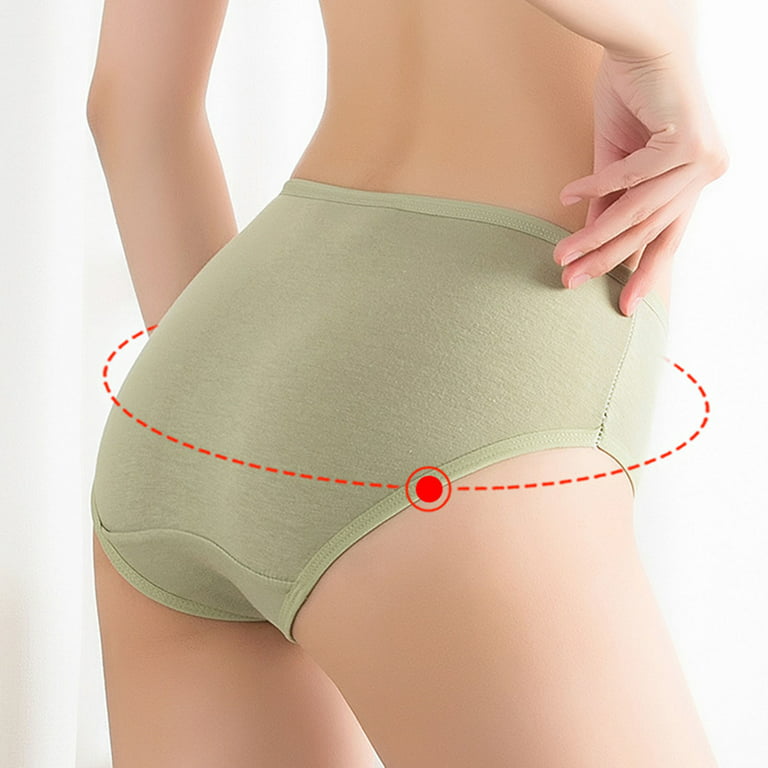 rygai Women Underwear Breathable Mid Waist Elastic Korean Style Girl  Underpants Intimates for Daily Wear,Skin Color XL 