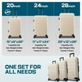 thumbnail image 2 of COBIZI 5 Piece Luggage Sets with Wheels, Hardshell 5 Pc Suitcases with TSA Lock Hardside & Lightweight 5-Piece Hardshell Luggage Sets for Travel 20in 24in 28in(Beige), 2 of 11