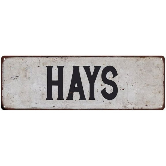 HAYS Vintage Look Rustic Chic Metal Sign 8x24 108240036144