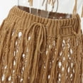thumbnail image 6 of Riforla Women's Fashion Casual Hand Crochet Tassel Matching Beach Two Piece Set Spaghetti Strap Crop Top and Knitted Shorts Sexy Tracksuit Elegant Women's Sets Khaki M, 6 of 8