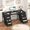 Black, variant on 50 Inch White Computer Desk with 8 Drawers, Home Office Desk with Power Outlets, Work Study Gaming Desk with 8 Fabric Drawers, White