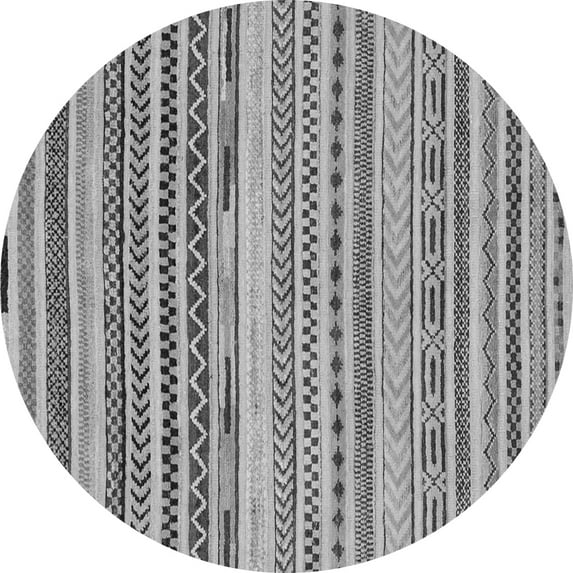 Ahgly Company Indoor Round Abstract Gray Modern Area Rugs, 7' Round