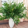 thumbnail image 4 of YO CHO Planta de flores blancas artificiales Ramo de boda Decoración Flor de seda Jarrón para el hogar Decoración Hoja de sauce Hierba verde Flores falsas, 4 of 5