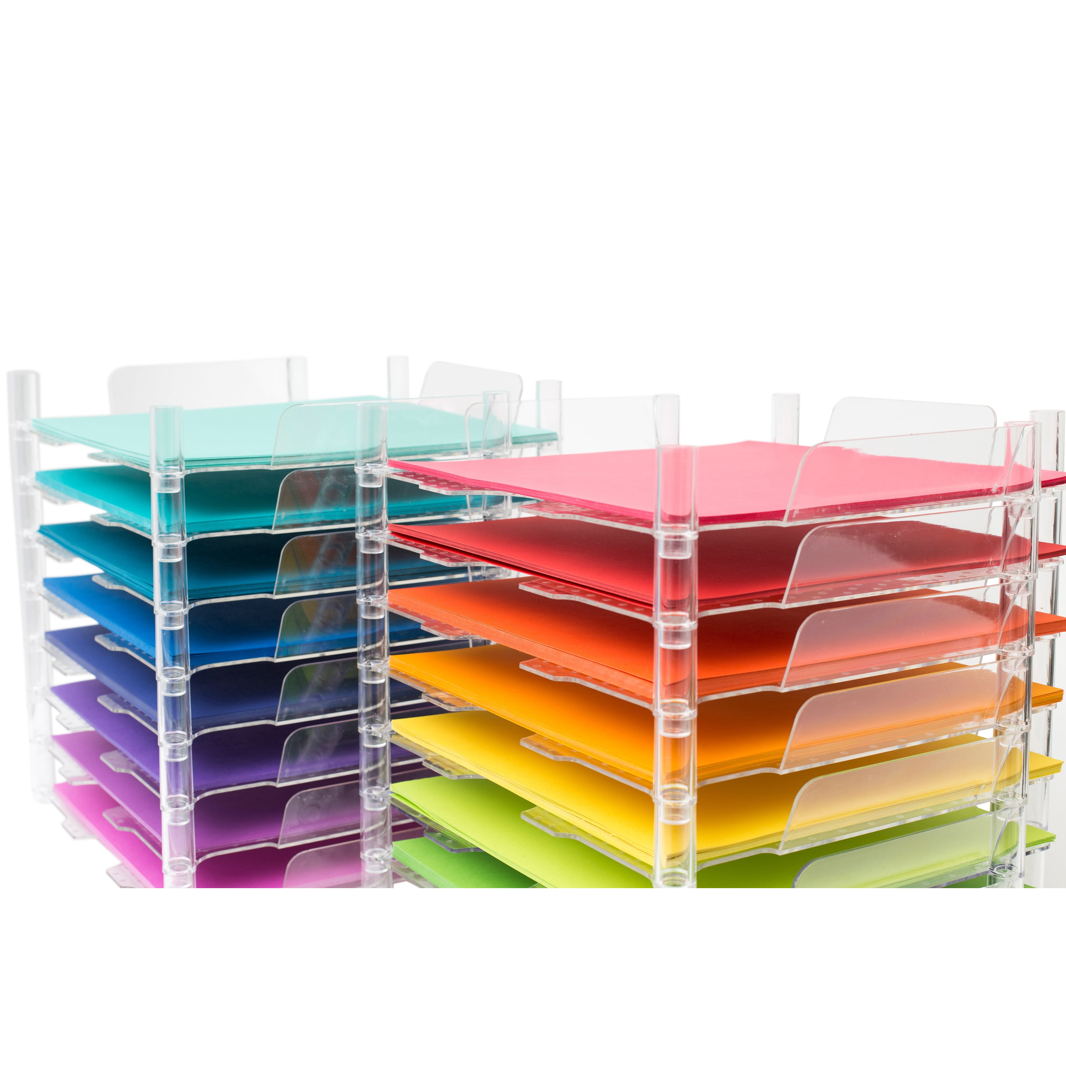 Stackable Acrylic Paper Trays Retail Packaged 4/Pkg-Clear 12"X12"