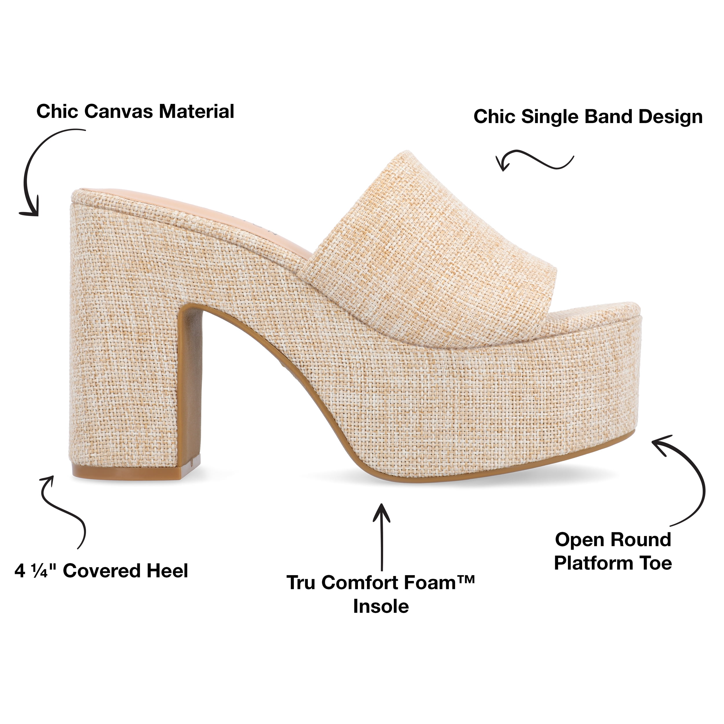 Journee Collection Womens Enyya Tru Comfort Foam Slip On Platform Sandals