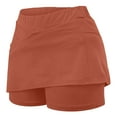 thumbnail image 4 of LEBONYARD Women's Shorts Elastic Waist Tennis Skirts,Women's Seam-Free Yoga Skort,Women's New Color Mid-waist Skirt Pants Sports Shorts Bottoming Skirt Pants Brown XXXL, 4 of 6