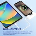 thumbnail image 6 of CHARGEWORX Portable Power Bank with LCD Display, Built-in Lightning Connector, Dual Charge Fast Charge Portable Charger 5000mAh, Compatible with iPhone 14, 13, 12 & Older (White ), 6 of 7