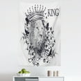 thumbnail image 1 of King Tapestry, Reign of the Jungle Forest of Courage Safari Animal Lion Grunge Design, Fabric Wall Hanging Decor for Bedroom Living Room Dorm, 5 Sizes, Black and White, by Ambesonne, 1 of 1