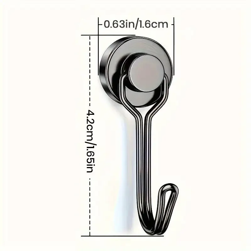 10pcs 10-30LBS Heavy Duty Neodymium Magnetic Hooks Extra Strong Rare Earth Hangers for Home Office Kitchen Garage Storage Solutions