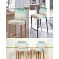 thumbnail image 5 of Green Ombre Coastal Bar Stool Covers Set of 6, Sea Nautical Summer Beach Starfish Coral Stretch Bar Chair Covers with Backs, Removable Pub Counter Height Chair Cover for Kitchen Dining Room Cafe, 5 of 7