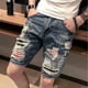 thumbnail image 2 of Pantalones cortos de mezclilla ajustados con gráficos rotos para hombre, pantalones vaqueros cortos ajustados multicolor para hombre, tendencia de diseñador de lujo 2024, ropa de calle retro Y2k, 2 of 5