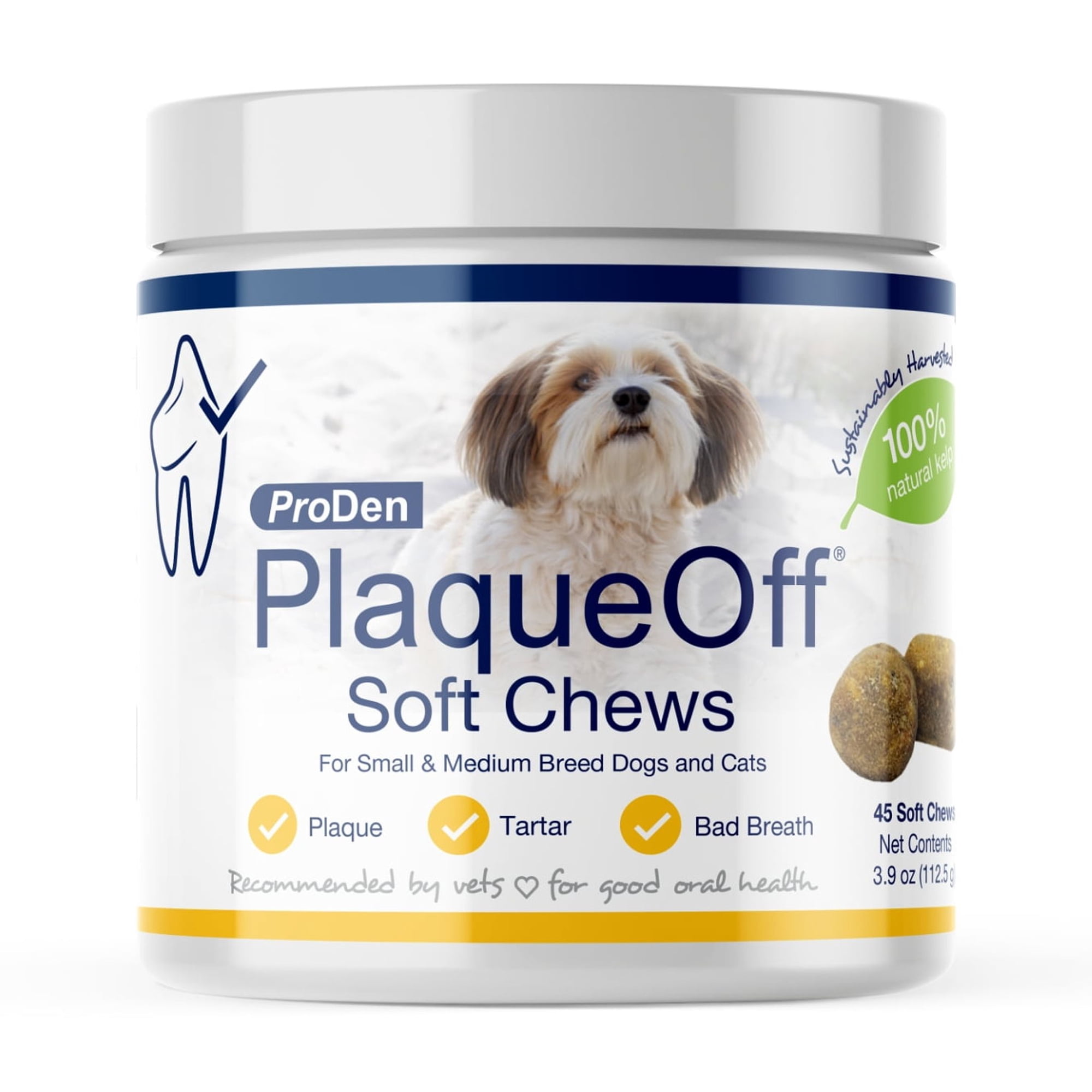 Proden PlaqueOff Small & Medium Breed Dog Dental Soft Chews 45ct