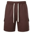 thumbnail image 6 of Caqnni Mens Loose-fit Casual Work Shorts Travel Casual Shorts Drawstring Shorts with Multi Pockets Summer Beach Jogging Leisure M-2XL (Coffee,M), 6 of 6