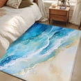 thumbnail image 4 of 3'x5' Area Rugs, Blue Coastal Beach Indoor Outdoor Area Rug for Living Room Bedroom, Summer Nautical Ocean Beige Washable Bathroom Rugs Kitchen Floor Carpet Mats Home Decor Aesthetic, 4 of 8
