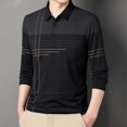 thumbnail image 2 of GuangCheng George Men Shirt Striped Pattern Long Sleeve Soft Comfort Breathable Casual Stylish Blouses with Pockets,Black,2XL, 2 of 6