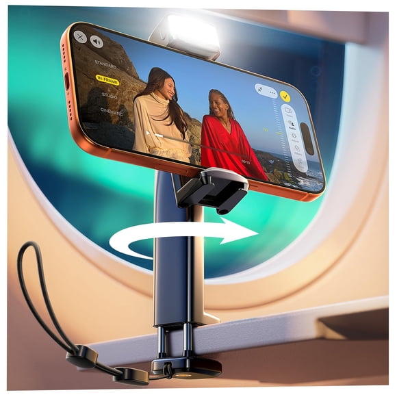 Soporte para Teléfono de Avión LISEN con Luz Incorporada y Montura Portátil