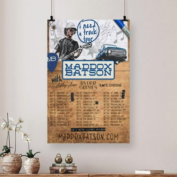 Maddox Batson I Need a Truck Tour 2025 Poster Retro Style - Size 24''x36'' - Kiloa