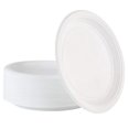 thumbnail image 1 of PLASTICPRO Assiettes Rondes en Plastique de 9 Pouces, Micro-Ondables, Jetables, Blanches, Vaisselle, Lot de 100, 1 of 5