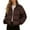 r-124Coffee1, variant on Females Winter Coat Petite Solid Color Warm Short Puffy For Lightweight Thermal Insulated With Stand Collar All Season Casual Stylish Vacation Jacket