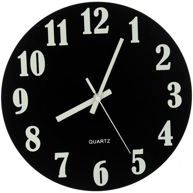 MasteelfCA Creative Silent Wooden Round Wall Clock Luminous Clock Quartz Clock No Battery