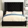 thumbnail image 4 of Furniture of America Azealia Fabric Wingback Queen Bed in Dark Gray, 4 of 6