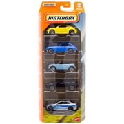 Matchbox Autobahn Express VI Diecast Vehicle 5-Pack [2020 Audi TT RS Coupe, '71 MGB GT Coupe, '10 Mini Cooper S Cabrio, '18 Bentley Bentayga & BMW M5 Police]