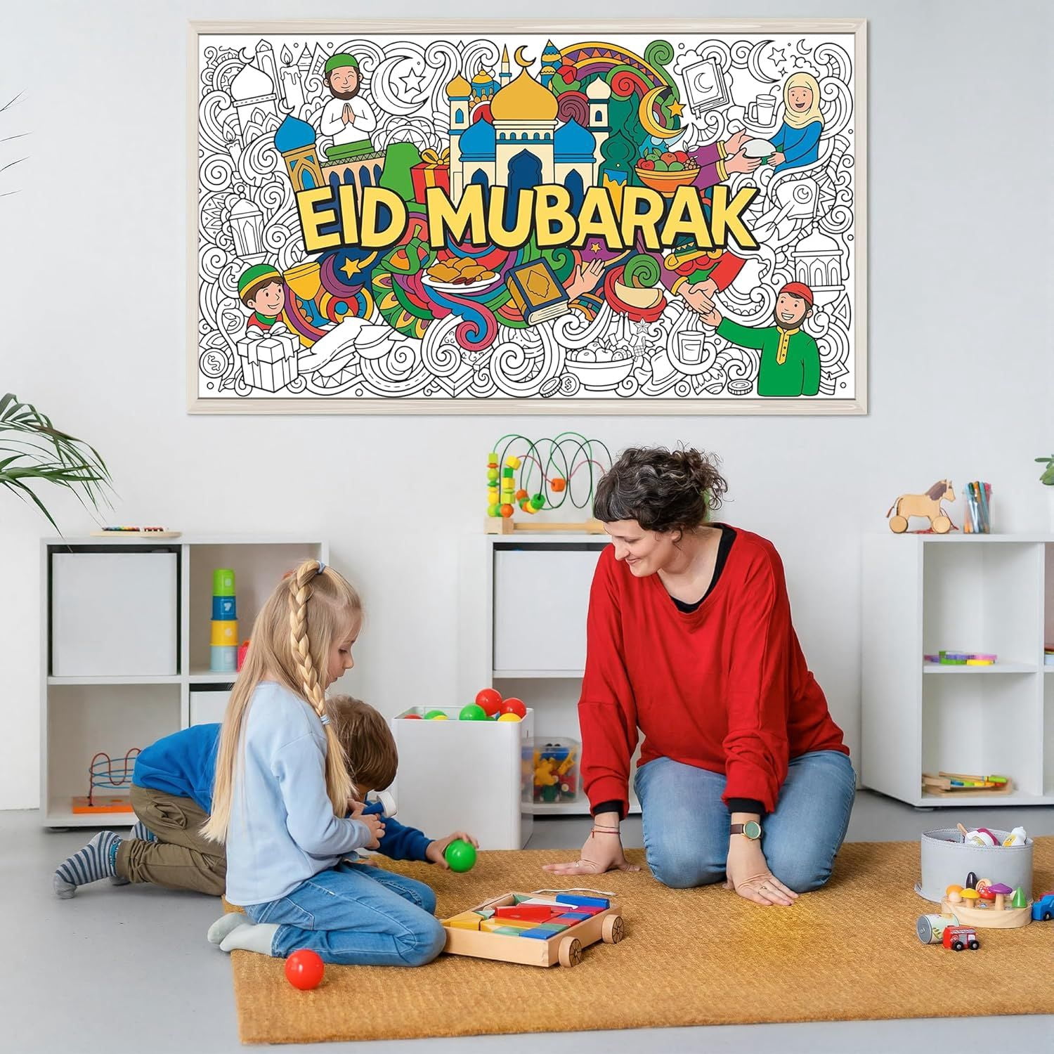 Halloween Crafts for Kids, Giant Coloring Tablecloth/Poster, Halloween Party Decorations Favors Supplies for Kids Gifts Activities Games Toys Banner