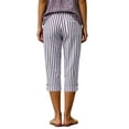 thumbnail image 7 of Lenpel Cotton Linen Capri Pants for Women Lightweight Striped Elastic Waist Cropped Trousers Fashion Side Slit Button Capris, 7 of 7