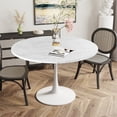 thumbnail image 3 of Cvortll Round Dining Table, 42" Elegant Tulip Table Round with Marble Dining Table and Metal Base, Kitchen Living Room Home Office, White, 3 of 13
