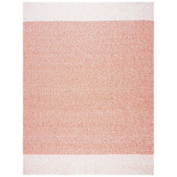 SAFAVIEH Nantucket Adria Geometric Chevron Area Rug, Ivory/Rust, 9' x 12'