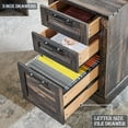 thumbnail image 6 of OKD 60" Farmhouse L Shaped Executive Desk with Storage Drawers, Wood Home Office Desk with File Cabinet & Charging Station, Dark Rustic Oak, 6 of 8