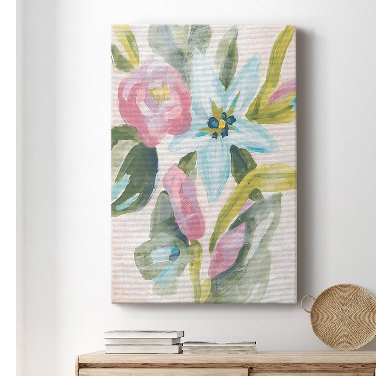 Floral Breeze Fresco I Premium Gallery Wrapped Canvas - Ready to Hang