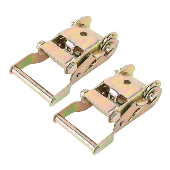 2PCS Ratchet Tie Down Buckle 1.5 Inch Carbon Steel 2500KGS Tensile Force Strapping Belt Ratchet Tensioner