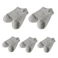thumbnail image 2 of Flmtop 5Pairs Men Solid Color Elastic Breathable Cotton Anti Sweat Low Cut Ankle Socks, 2 of 7