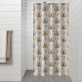 thumbnail image 2 of Beige Highland Cow Flower Pattern Shower Curtain 36"x72" ,Bathroom Decorative Shower Curtains Set with 12 Hooks,Modern Waterproof Washable Shower Curtain, 2 of 6