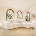 thumbnail image 4 of Aukfa 104" Modular Cloud Sectional Sofa with Right-Facing Chaise, Plush Corduroy Upholstered Deep Seat Couch, No Assembly Required for Living Room/Bedroom/Apartment, White, 4 of 8