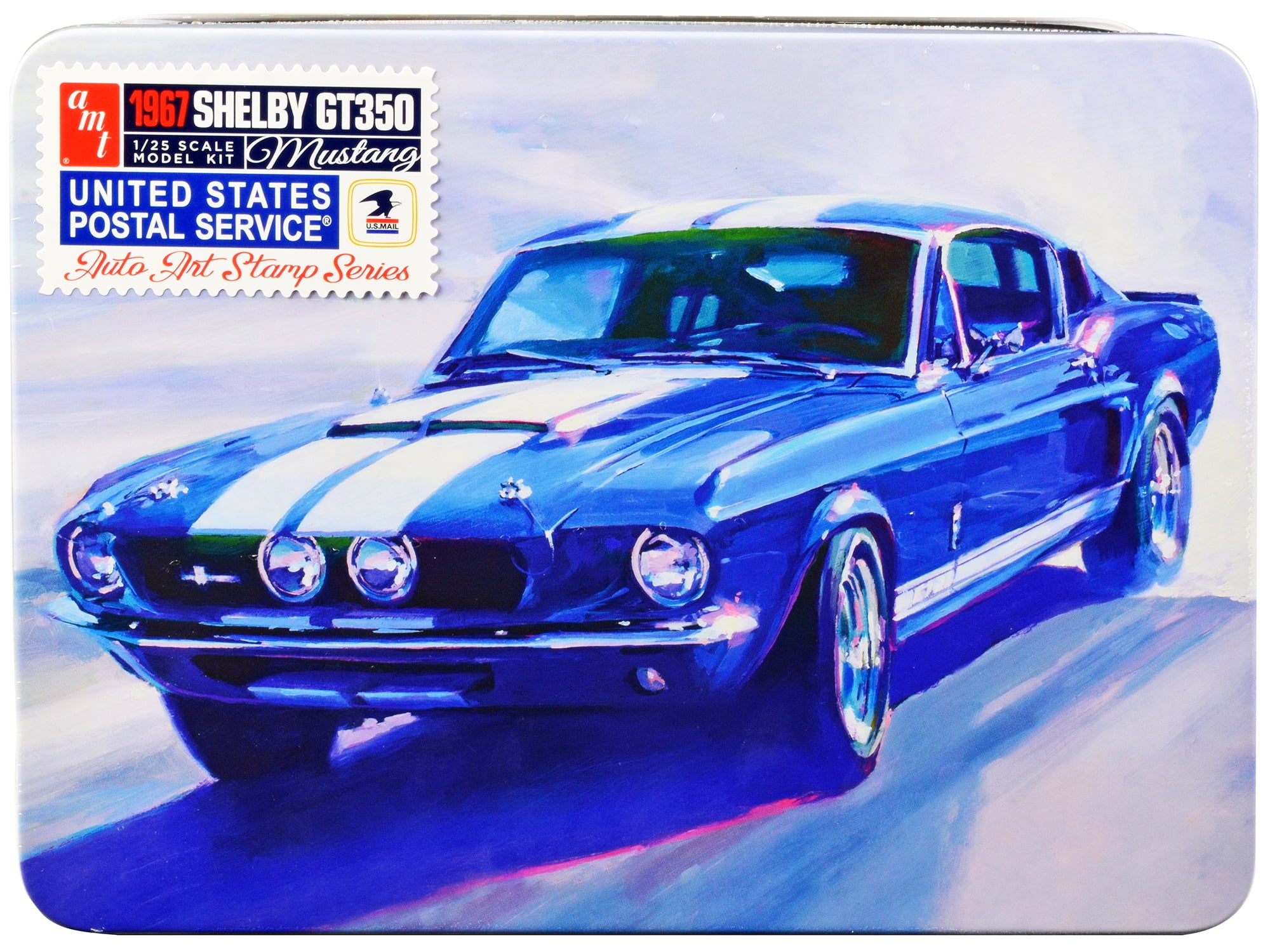 Diecast Skill 2 Model Kit 1967 Shelby Mustang GT350 USPS (United States  Postal Service) Auto Art Stamp Series 1/25 Scale Model by AMT