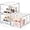 Clear, variant on 2 Packs Plastic Stackable Storage Organizer Bins with Pull Out Drawer, Large Clear Acrylic Storage Drawers Container Boxes for Fridge Pantry Shelf Refrigerator Organization and Storage