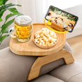 thumbnail image 1 of Couch Arm Tray Bamboo Sofa Clip on Side Table Foldable Couch Armrest Table with 掳 Phone Holder Food Trays for Eating/Drinks/Snacks/Remote, 1 of 7