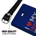 thumbnail image 3 of I Love My French Husband Rectangle Leather Luggage Card Suitcase Carry-On ID Tag, 3 of 7