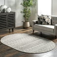 thumbnail image 3 of nuLOOM Moroccan Blythe Grey 6' 7" x 9' Transitional Oval Rug, 3 of 5