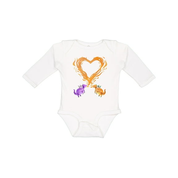 Inktastic Fire Heart Dragons Boys or Girls Long Sleeve Baby Bodysuit