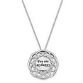 thumbnail image 3 of Sterling Silver CZ Antiqued You Are My Happy 18in. Necklace and Pendant, 3 of 5