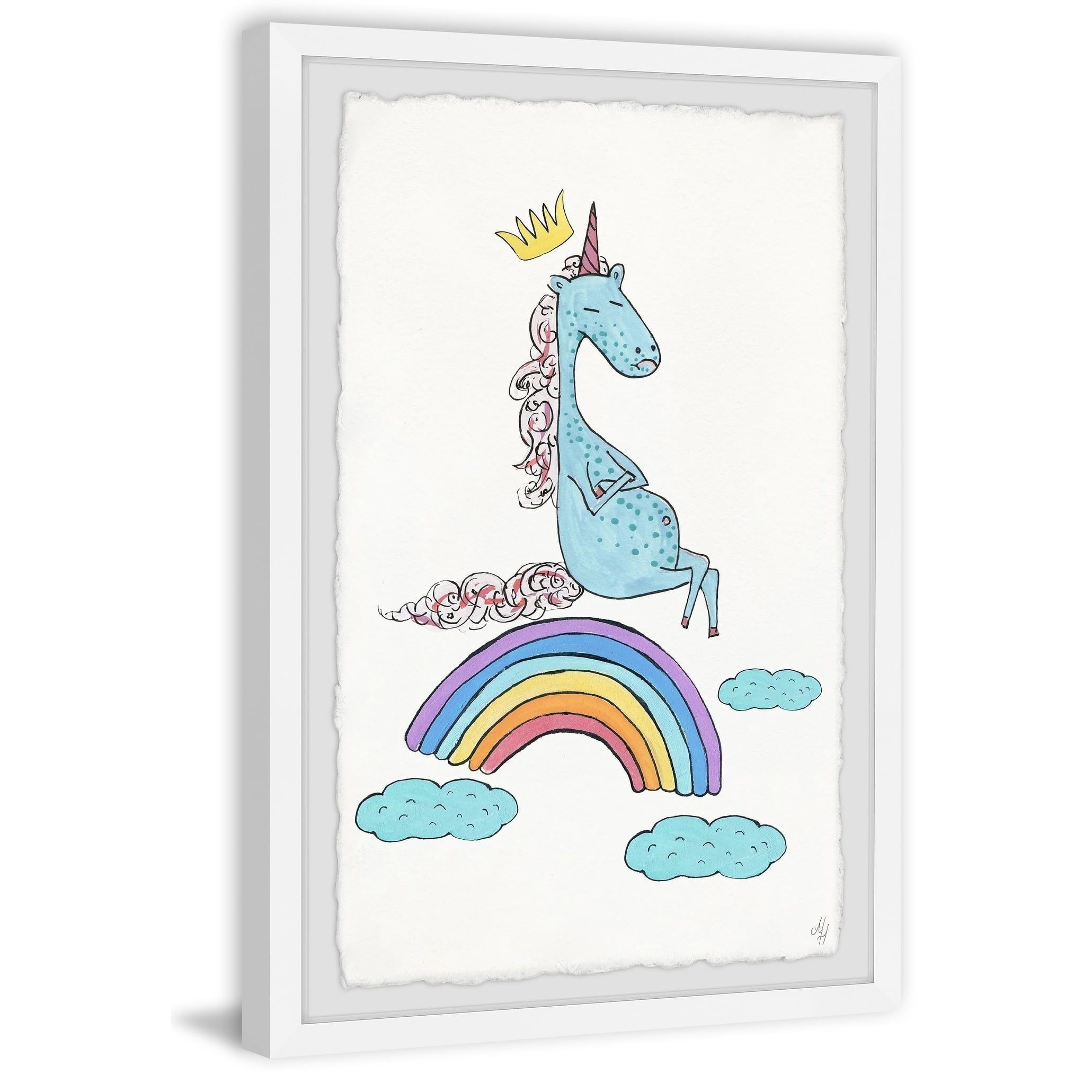 Marmont Hill Unicorn Rainbow Framed Wall Art
