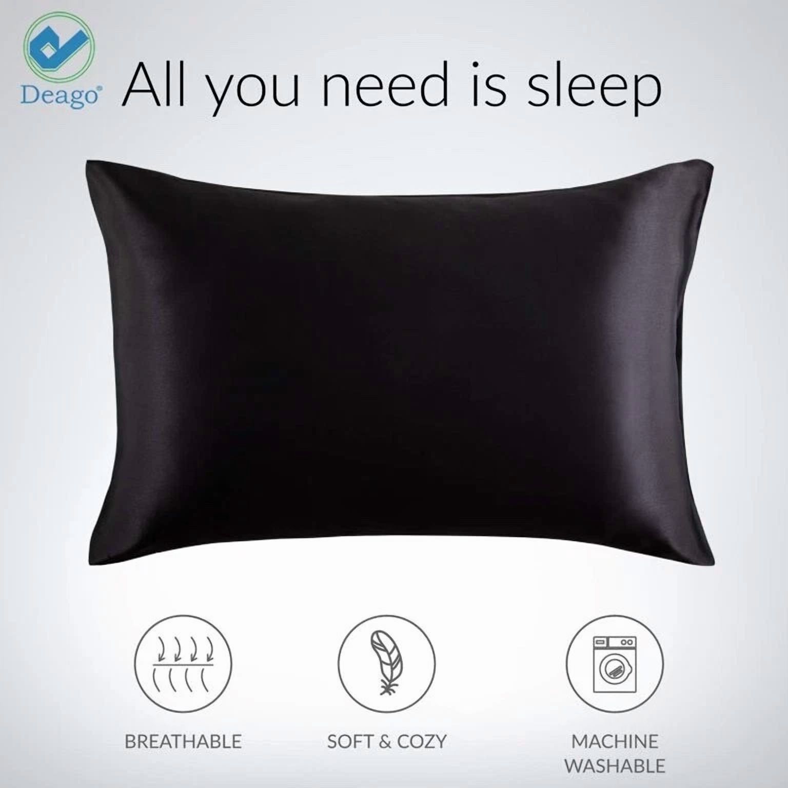 Silk Pillowcase Standard For Hair And Skin With Envelope Closure Set Of 2