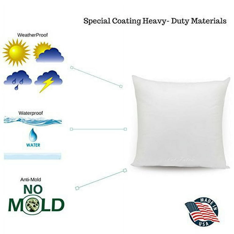 Outdoor Pillow Inserts Waterproof 20 x 20 Throw Pillow Inserts for