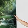 thumbnail image 3 of Chilfamy  Nature Shower Curtain, Tropical Forest Foliage Cascade Rainforest Relaxing National Park Image, Cloth Fabric Bathroom Decor Set with Hooks,Hunter Green Brown White, 3 of 7